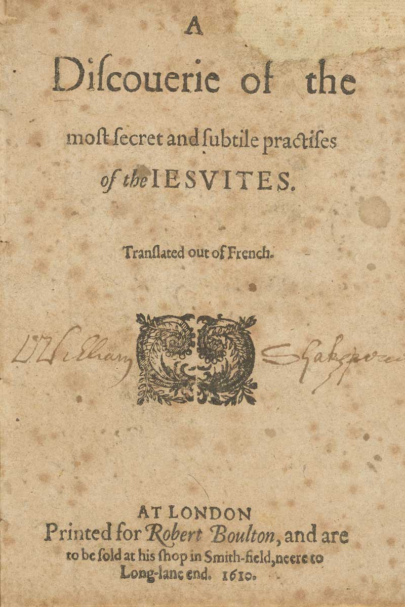 Discoverie of the Jesuites Forgery Title Page, 1610