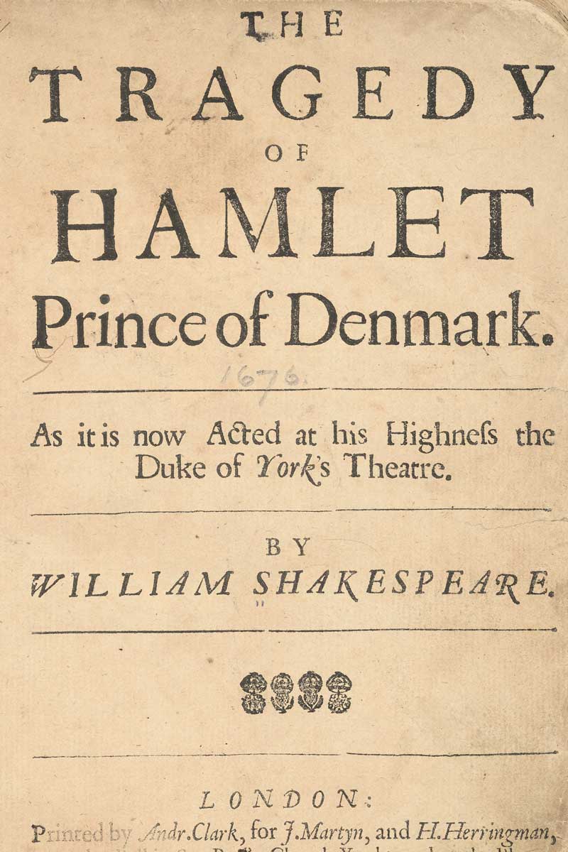 Hamlet Prompt Book, 1676