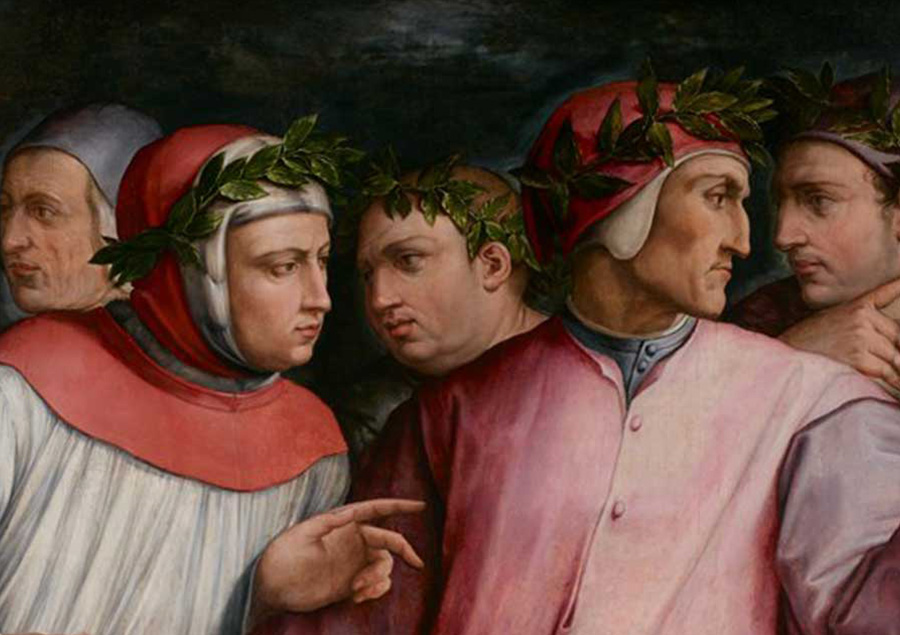 Various men debating and learning